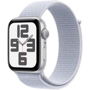 Apple Watch SE GPS 44mm Cassa in Alluminio Color Argento con Blu tempesta Sport Loop (MXET3QL/A) Image