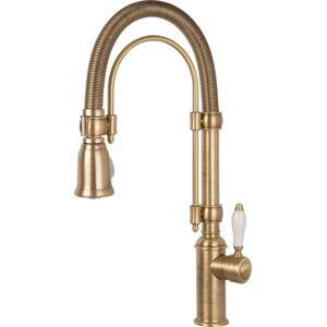 SMEG MIDR7O-2 - Rubinetto a molla a spirale, linea design Nostalgia, ottone anticato, altezza circa 55 cm Image