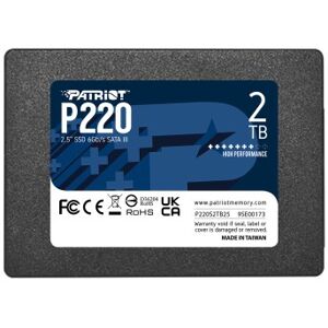 PATRIOT SSD INTERNO P220 2TB SATA3 2,5" Read/Write 550/500 Mbps (P220S2TB25) Image