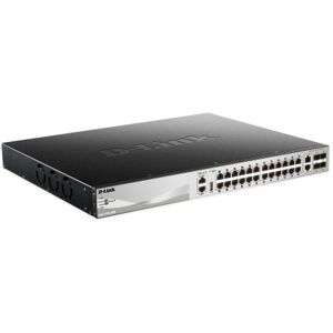 D-Link DGS-3130-30PS Gestito L3 Gigabit Ethernet (10/100/1000) Supporto Power over Ethernet (PoE) Nero, Grigi (DGS-3130-30PS/SI) Image