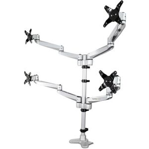 StarTech.com ARMQUADPS supporto da tavolo per Tv a schermo piatto 68,6 cm (27") Morsa Argento (ARMQUADPS) Image