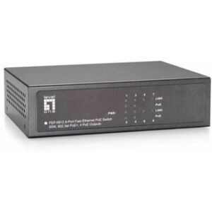 LevelOne FEP-0812 switch di rete Fast Ethernet (10/100) Supporto Power over Ethernet (PoE) Nero Image