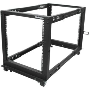 StarTech.com Armadio Server Rack con 4 staffe a Telaio Aperto 12U con profondità regolabile da 59-104cm - Rack p (4POSTRACK12U) Image