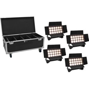 EuroLite Set 4x AKKU Multiflood IP 18x10W RGBW Wash CRMX + Case mit Rollen (20001034) Image