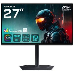 GIGABYTE MO27Q2 27" Monitor Gaming OLED QHD - 2560 x 1440, 240Hz, 0.03ms, 250 cd/m², Display HDR True Black 400, HDMI 2.1, Disp Image