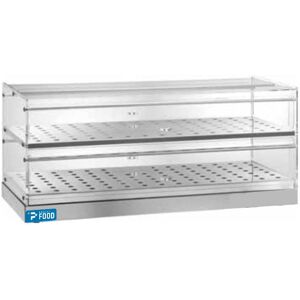 Vetrina neutra da banco con 2 ripiani in acciaio inox e vetri dritti Lunghezza 85 cm Image