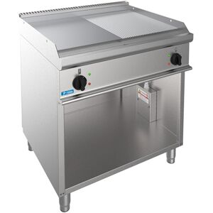 Fry-Top professionale elettrico con piastra doppia ½ liscia + ½ rigata su vano a giorno Image