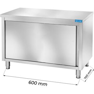 Tavolo armadiato in acciaio inox senza alzatina L600xP700xH850 mm linea premium Image