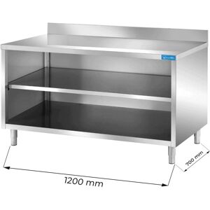 Tavolo a giorno in acciaio inox con alzatina L1200xP700xH850 mm linea premium Image