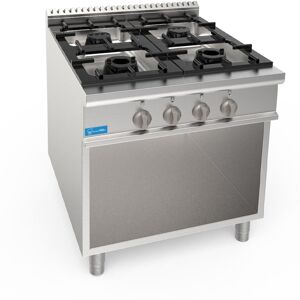 Piano cottura a gas 4 fuochi con 1 bruciatore da 3,5 kw + 1 bruciatore da 5,5 kw + 2 bruciatori da 7,4 kw su vano a giorno Image