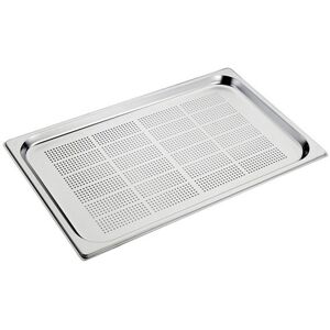 Bacinella in acciaio inox formato GN 2/1 con fondo forato altezza 20 mm Image