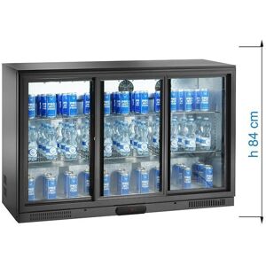 Frigo da banco/retrobanco per bibite nero con 3 porte scorrevoli, altezza 84 cm temp da +2°C a +8°C Image