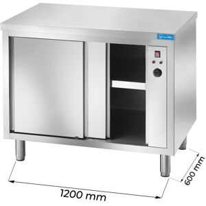 Tavolo armadiato riscaldato in acciaio inox senza alzatina L1200xP600xH850 mm linea basic Image