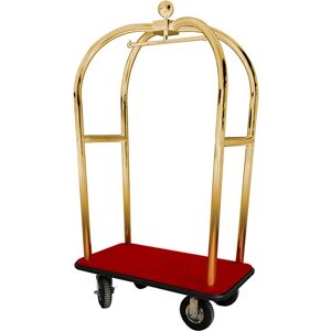 Carrello porta valigie con appendiabiti in Acciaio Ottonato 1100x620x1980 mm Image