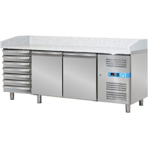Banco pizzeria refrigerato con n° 2 porte EN 60x40 + 7 cassetti senza vetrinetta portagusti Image