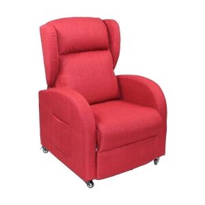 Relax e Design Poltrona Relax Lift (alzapersona) 1 Motore, Vibro Massaggio, Riscaldamento, 4 ruote, mod. Diletta (Microfibra bordeaux cons 5 giorni) Image