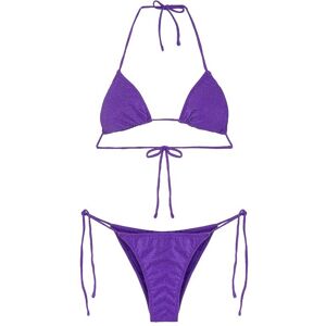 Effek Bikini Triangolo con Slip Regolabile Lycra Crepe Viola Donna L (Coppa Grande) Image