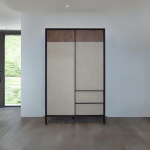 TOSCOHOME Mobile alto 106x177h cm con 2 ante e 2 cassetti colore lava e argilla - Anka Image
