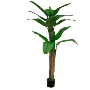 TOSCOHOME Pianta artificiale banano con vaso e 2 fusti 160H cm Image