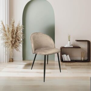 TOSCOHOME Sedia in tessuto colore tortora e gambe in metallo nero - Despina Image