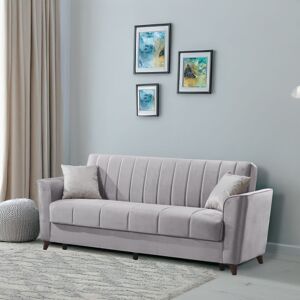TOSCOHOME Divano a 3 posti con contenitore e funzione letto colore grigio 223 cm - Mokel Image
