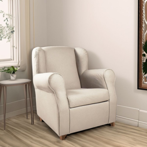 TOSCOHOME Poltrona eco in nabuk colore nature moxart 2 e struttura in legno - Ebro Image