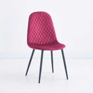 TOSCOHOME Sedia imbottita Bretta con schienale trapuntato velluto rosso Image