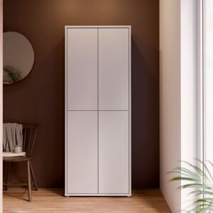 TOSCOHOME Armadio multiuso 4 ante 74.5x35x192 colore grigio chiaro Medea Image