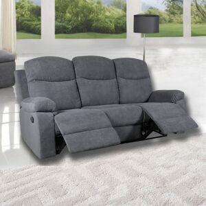 TOSCOHOME Divano 3 posti reclinabile colore grigio Twist 20 - Chicago Image