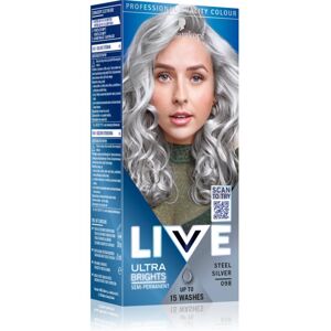 Schwarzkopf LIVE Ultra Brights or Pastel semi-permanente haarkleuring Tint 98 Steel Silver 1 st Image
