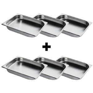 GGM Gastro (6 stuks) RVS GN bak 2/3 - Hoogte: 40mm Zilver Image