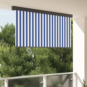 vidaXL Buiten Rolgordijn Striped Blauw en wit 220 x 250 cm Stof Image