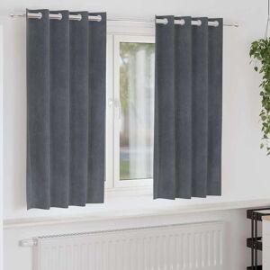 vidaXL Gordijnen met gordijnen 2 pcs Lichtgrijs 140 x 175 cm Fluweel Image