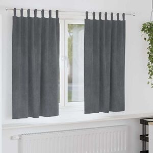 vidaXL Gordijnen met gordijnen 2 pcs Lichtgrijs 140 x 175 cm Fluweel Image