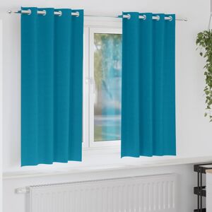 vidaXL Zwart-out Gordijnen met Ringen Turquoise Polyester Image