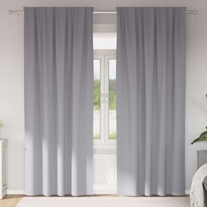 vidaXL Zwart-out Gordijnen met Ringen Lichtgrijs Polyester Image