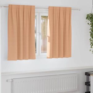 vidaXL Zwart-out Gordijnen met Ringen Licht Bruin Polyester Image