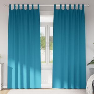 vidaXL Zwart-out Gordijnen met Ringen Turquoise Polyester Image