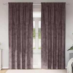 vidaXL Gordijn met gordijnen 2 pcs Bruin 225 x 140 cm Fluweel Image