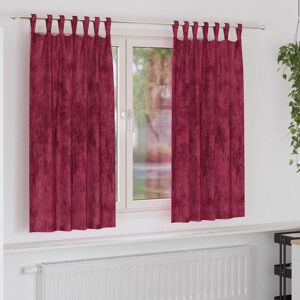 vidaXL Gordijn met gordijnen 2 pcs Wijnrood 175 x 140 cm Fluweel Image