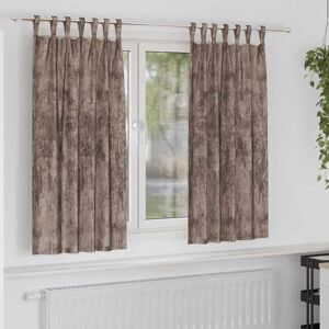 vidaXL Gordijn met gordijnen 2 pcs Cappuccino 175 x 140 cm Fluweel Image