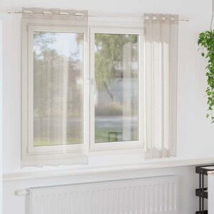 vidaXL Voile Gordijn met gordijnen 2 pcs Zand 140x175cm Polyester Image