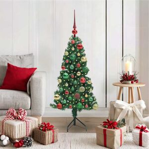 vidaXL Hoek Kunstkerstboom met 150 LED Groen 120 cm PVC en Metaal Image