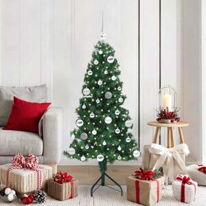 vidaXL Hoek Kunstkerstboom met 150 LED Groen 150 cm PVC en Metaal Image