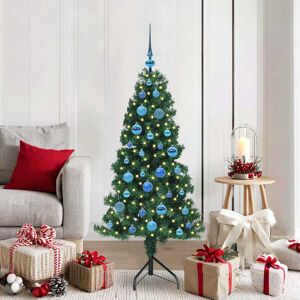 vidaXL Hoek Kunstkerstboom met 150 LED Groen 150 cm PVC en Metaal Image