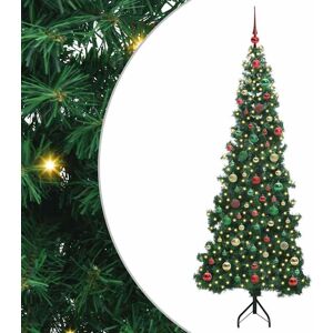 vidaXL Hoek Kunstkerstboom met 300 LED Groen 180 cm PVC en Metaal Image