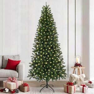 vidaXL Kunstkerstboom met 300 LED met standaard Groen 240 cm PE en PVC Image