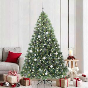 vidaXL Kunstkerstboom met 300 LED met standaard Groen 210 cm PE en PVC Image