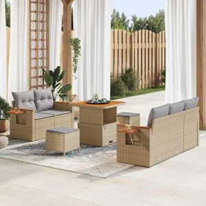 vidaXL Tuin Sofa Set met kussen 8 pcs beige en lichtgrijs Image