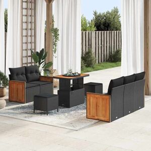 vidaXL Tuin Sofa Set met kussen 8 pcs Zwart 90 x 55 x 71 cm Image